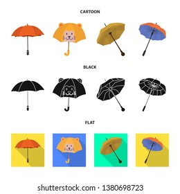 Isolated object of protection and closed symbol. Set of protection and rainy stock vector illustration.