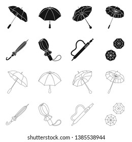 Isolated object of protection and closed symbol. Collection of protection and rainy vector icon for stock.