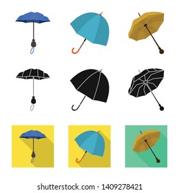 Isolated object of protection and closed symbol. Set of protection and rainy vector icon for stock.
