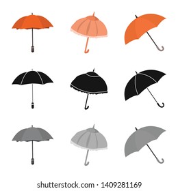 Isolated object of protection and closed symbol. Collection of protection and rainy stock symbol for web.