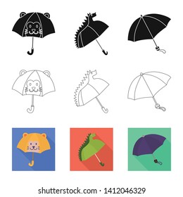 Isolated object of protection and closed symbol. Collection of protection and rainy vector icon for stock.