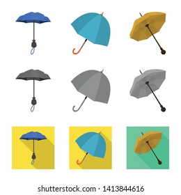 Isolated object of protection and closed symbol. Collection of protection and rainy vector icon for stock.
