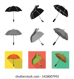 Isolated object of protection and closed symbol. Collection of protection and rainy stock symbol for web.