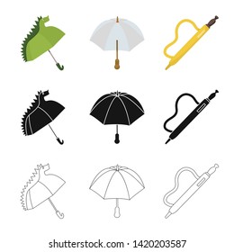 Isolated object of protection and closed symbol. Set of protection and rainy stock vector illustration.