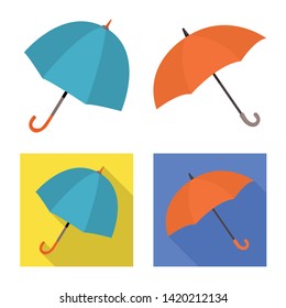 Isolated object of protection and closed symbol. Collection of protection and rainy stock symbol for web.