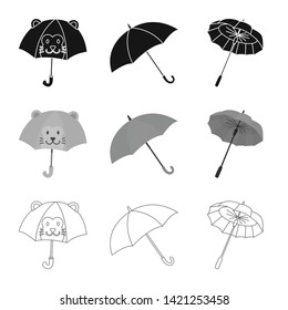 Isolated object of protection and closed symbol. Collection of protection and rainy vector icon for stock.
