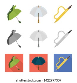 Isolated object of protection and closed symbol. Set of protection and rainy vector icon for stock.