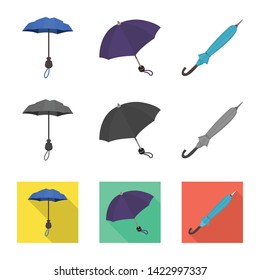 Isolated object of protection and closed symbol. Set of protection and rainy vector icon for stock.