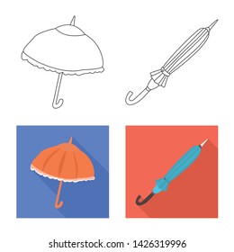 Isolated object of protection and closed symbol. Collection of protection and rainy vector icon for stock.