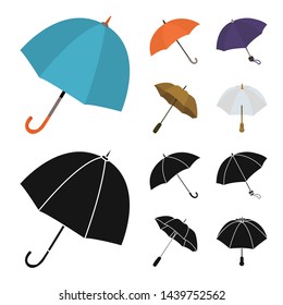 Isolated object of protection and closed symbol. Set of protection and rainy stock symbol for web.