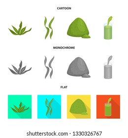 Isolated object of protein and sea icon. Set of protein and natural stock symbol for web.