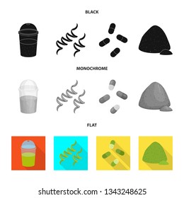 Isolated object of protein and sea icon. Collection of protein and natural vector icon for stock.