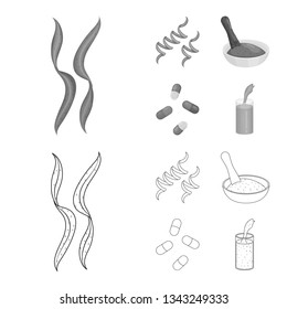 Isolated object of protein and sea icon. Collection of protein and natural stock vector illustration.