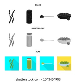 Isolated object of protein and sea icon. Collection of protein and natural stock vector illustration.