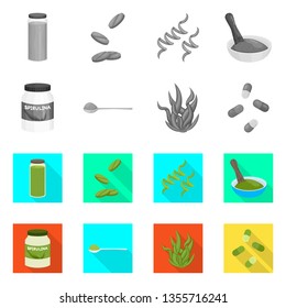 Isolated object of protein and sea icon. Set of protein and natural stock vector illustration.