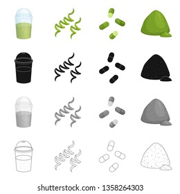Isolated object of protein and sea icon. Collection of protein and natural vector icon for stock.