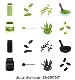 Isolated object of protein and sea icon. Set of protein and natural stock symbol for web.