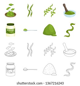 Isolated object of protein and sea icon. Set of protein and natural stock vector illustration.