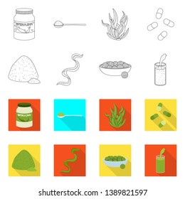 Isolated object of protein and sea icon. Collection of protein and natural stock vector illustration.