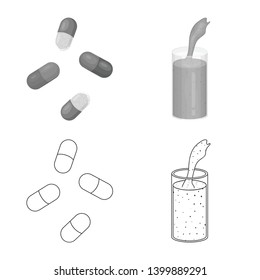 Isolated object of protein and sea icon. Collection of protein and natural stock vector illustration.
