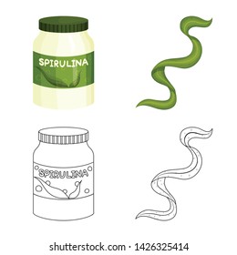 Isolated object of protein and sea icon. Collection of protein and natural stock vector illustration.