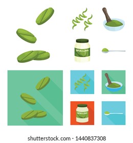 Isolated object of protein and sea icon. Set of protein and natural stock symbol for web.