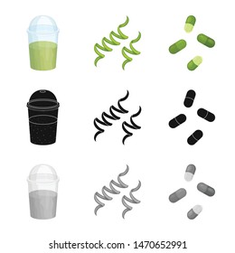 Isolated object of protein and sea icon. Set of protein and natural stock vector illustration.
