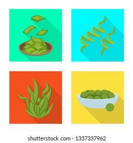 Isolated object of protein and sea logo. Collection of protein and natural stock symbol for web.