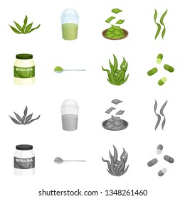 Isolated object of protein and sea logo. Set of protein and natural vector icon for stock.
