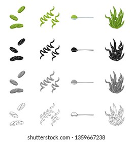 Isolated object of protein and sea logo. Set of protein and natural stock symbol for web.