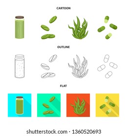 Isolated object of protein and sea logo. Set of protein and natural stock vector illustration.
