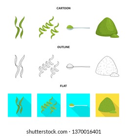 Isolated object of protein and sea logo. Set of protein and natural stock symbol for web.
