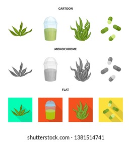 Isolated object of protein and sea logo. Set of protein and natural stock vector illustration.