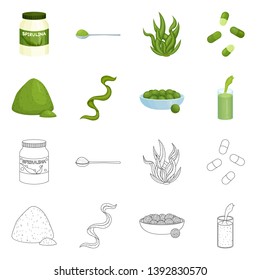 Isolated object of protein and sea logo. Set of protein and natural vector icon for stock.