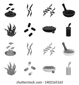 Isolated object of protein and sea logo. Collection of protein and natural vector icon for stock.