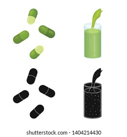 Isolated object of protein and sea logo. Collection of protein and natural stock vector illustration.