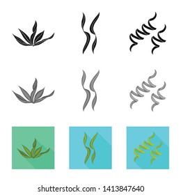 Isolated object of protein and sea logo. Set of protein and natural vector icon for stock.