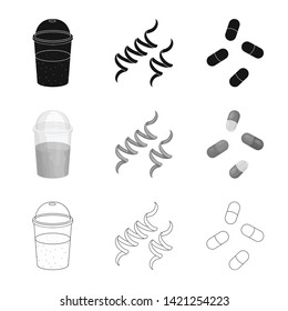 Isolated object of protein and sea logo. Collection of protein and natural vector icon for stock.