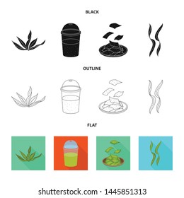 Isolated object of protein and sea logo. Collection of protein and natural stock symbol for web.