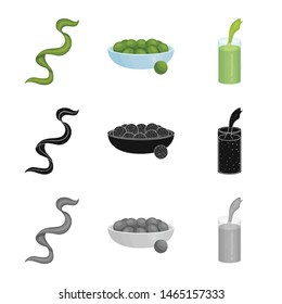 Isolated object of protein and sea logo. Collection of protein and natural stock vector illustration.