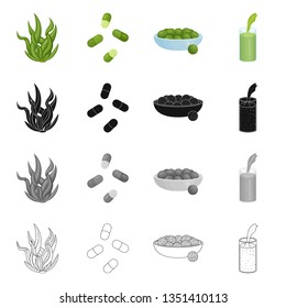 Isolated object of protein and sea sign. Collection of protein and natural stock vector illustration.