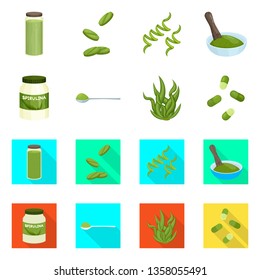 Isolated object of protein and sea sign. Set of protein and natural stock vector illustration.