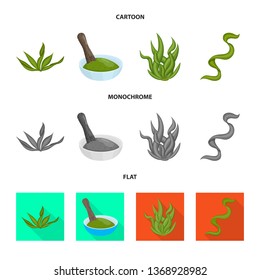 Isolated object of protein and sea sign. Set of protein and natural vector icon for stock.