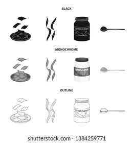 Isolated object of protein and sea sign. Collection of protein and natural vector icon for stock.