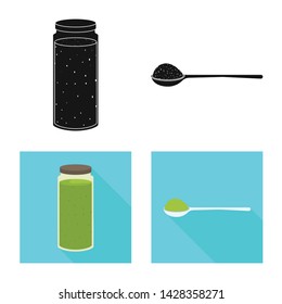 Isolated object of protein and sea sign. Collection of protein and natural stock symbol for web.