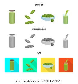Isolated object of protein and sea symbol. Set of protein and natural vector icon for stock.
