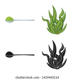 Isolated object of protein and sea symbol. Set of protein and natural stock symbol for web.