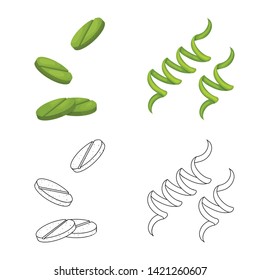 Isolated object of protein and sea symbol. Collection of protein and natural stock symbol for web.
