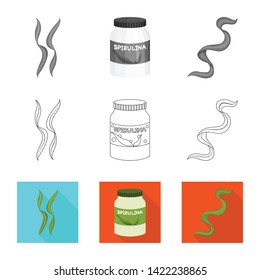Isolated object of protein and sea symbol. Collection of protein and natural stock vector illustration.