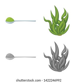 Isolated object of protein and sea symbol. Collection of protein and natural vector icon for stock.